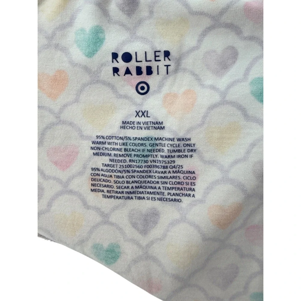 Roller Rabbit Target Geo Hearts Pajama Set Shorts Top Pastel Coquette Plus XXL